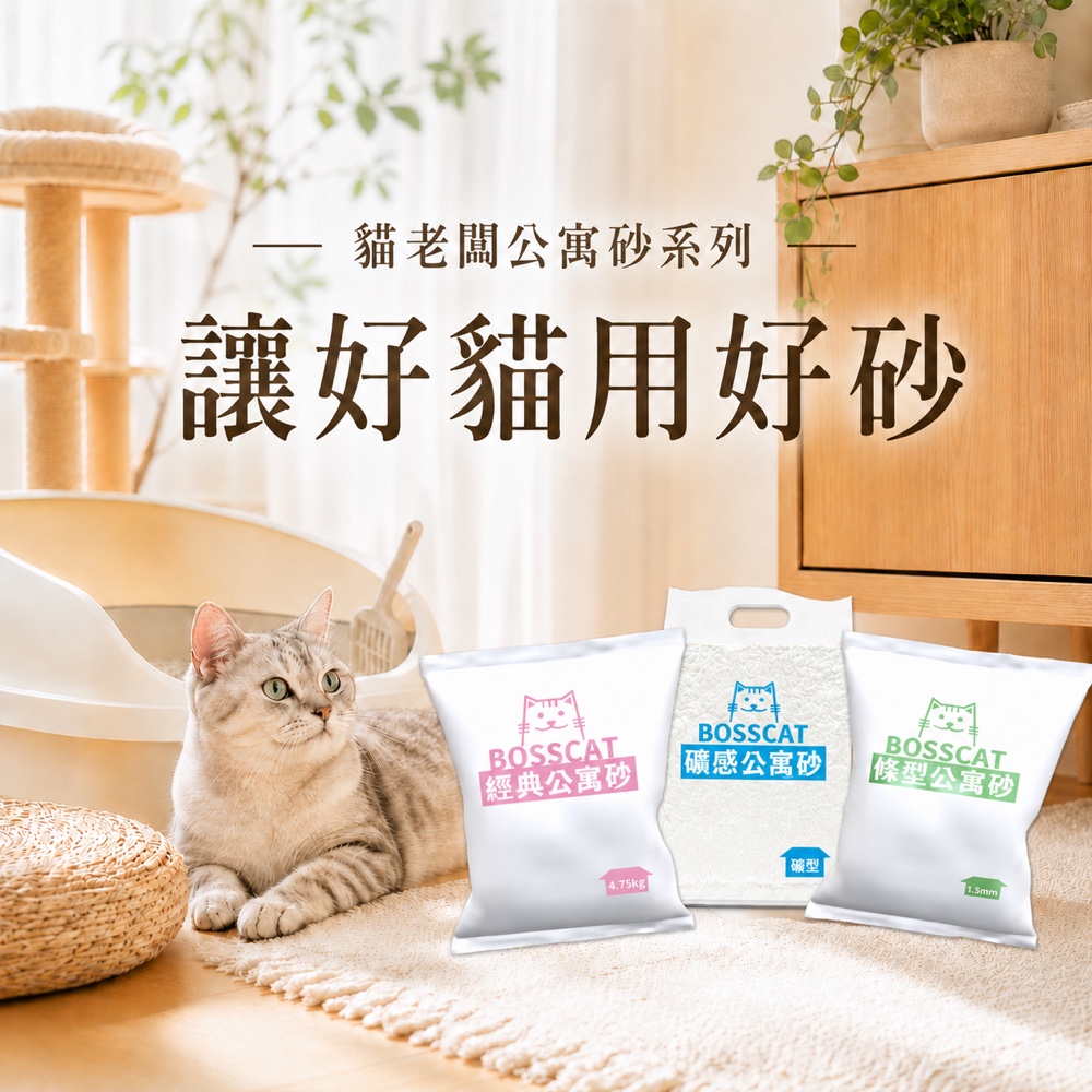 貓老闆 BossCat 公寓砂系列，讓好貓用好砂